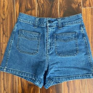 MADEWELL Women's High-Rise Denim Shorts Patch Pocket Size 27